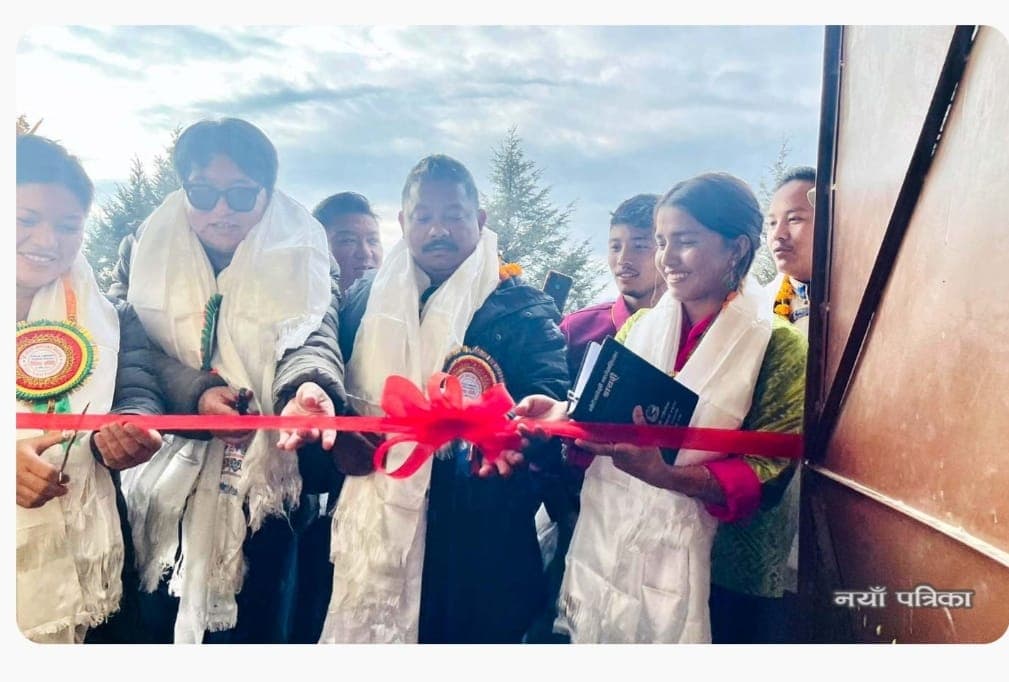 Ribbon cutting at Golchi library inauguration